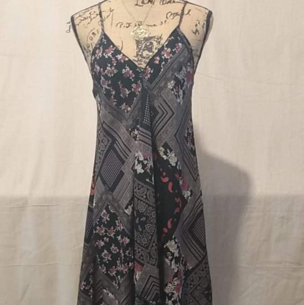 Asymmetrical bandana like silky dress size XL